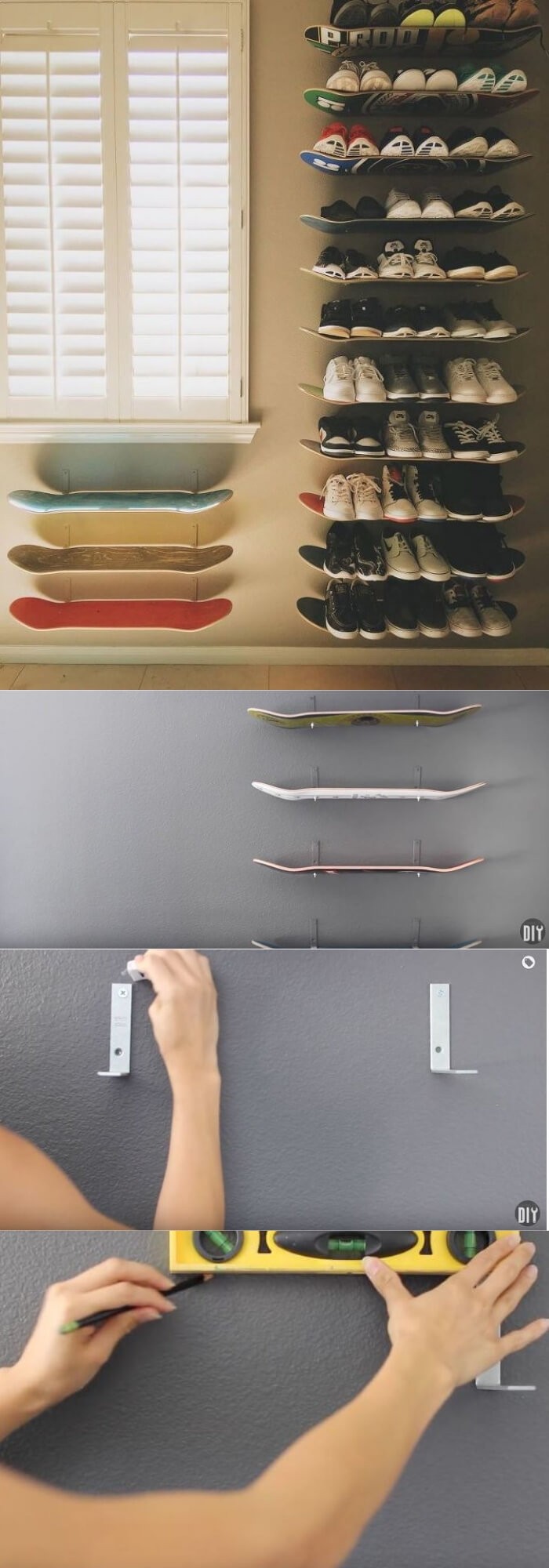 #36. Shoe Shelves from skateboards