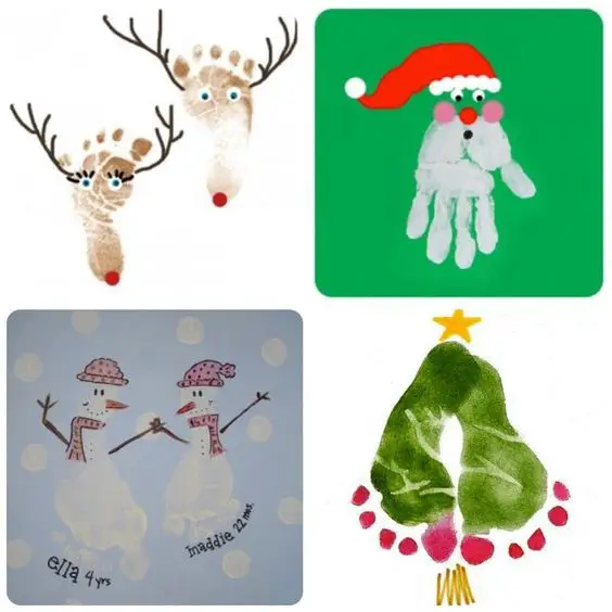 #3. Christmas Handprint/footprint ideas