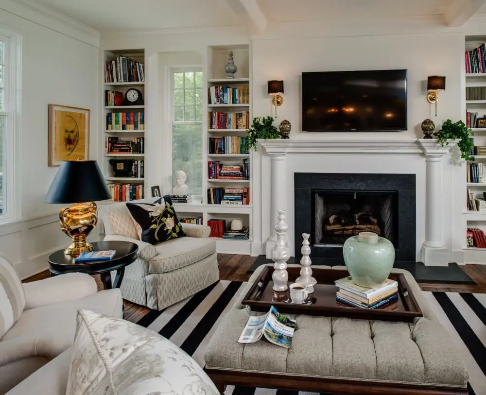 Fireplace bookshelf ideas.