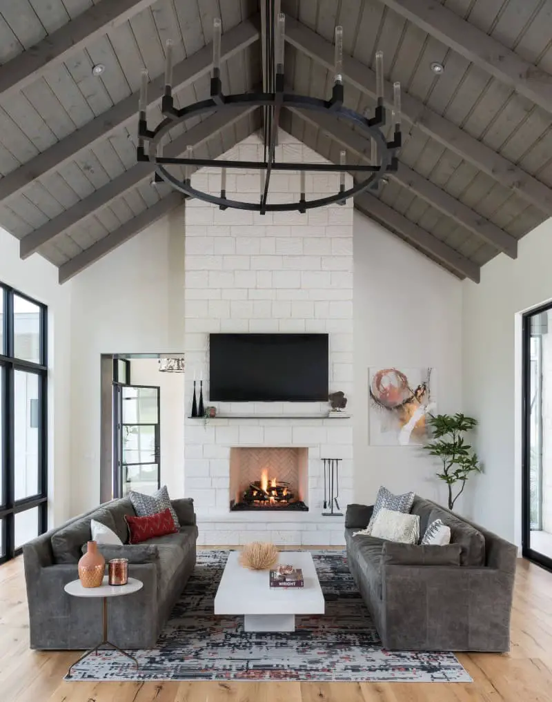 Farmhouse gas fireplace ideas.