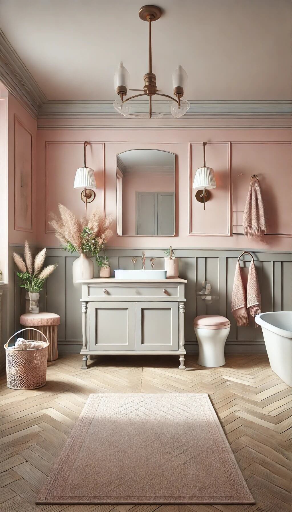 Blush Pink Walls with Grey Accents