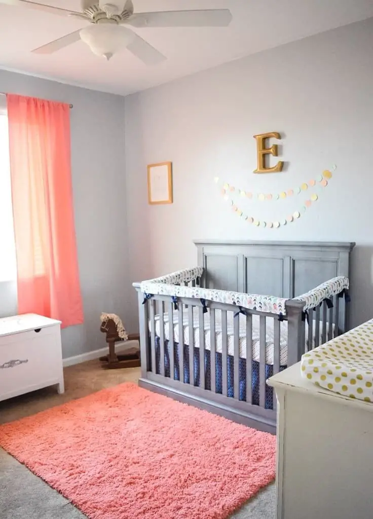 Coral Rug and Curtain