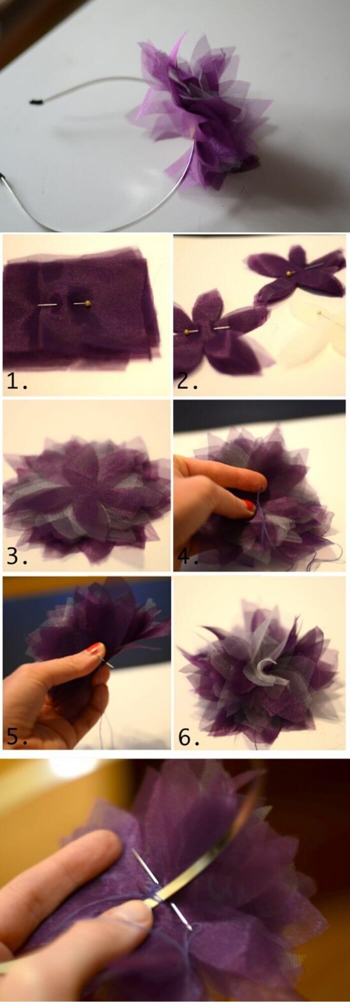 Hand-sewn flower