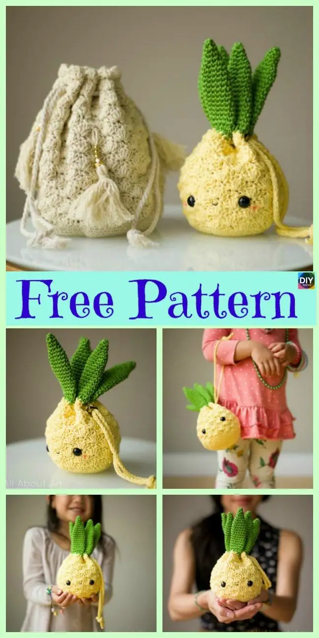 Crochet Pineapple Planter