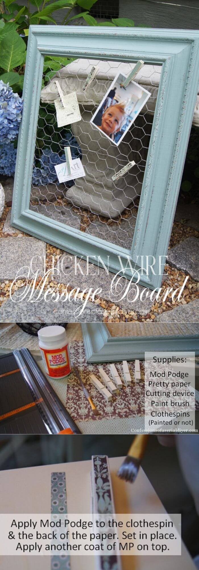 Chicken wire can be a perfect frame