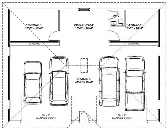 4-car garage dimensions