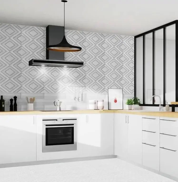 Mid-century modern kitchen backsplash