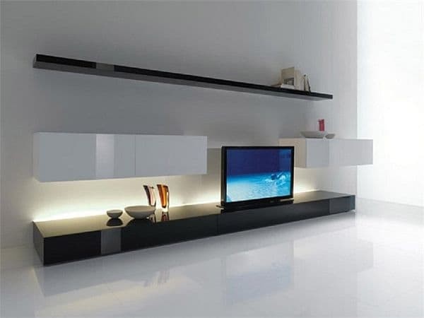 Tv Stand Featuring a Storage In The Corner