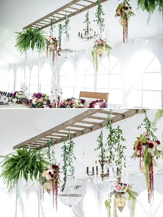 Hanging ladder for wedding