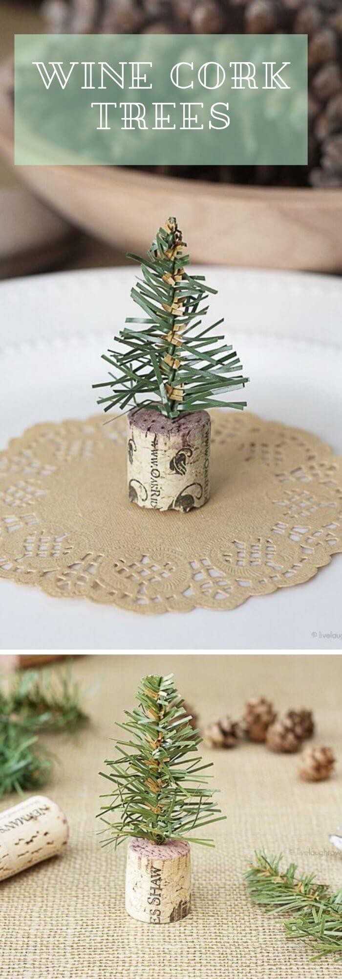 A wine-inspired cork Christmas tree cork