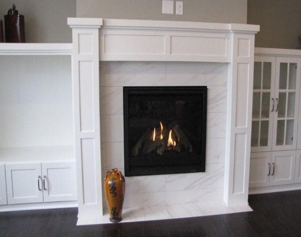 White fireplace tile ideas