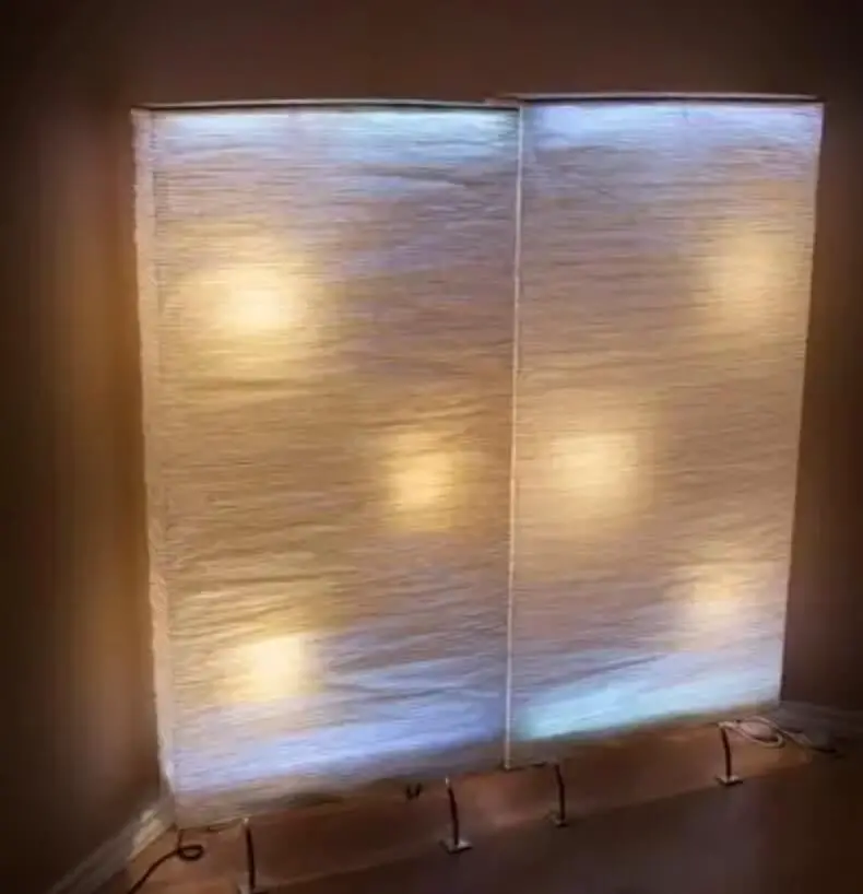 Create lit panels using IKEA paper orgel lamps