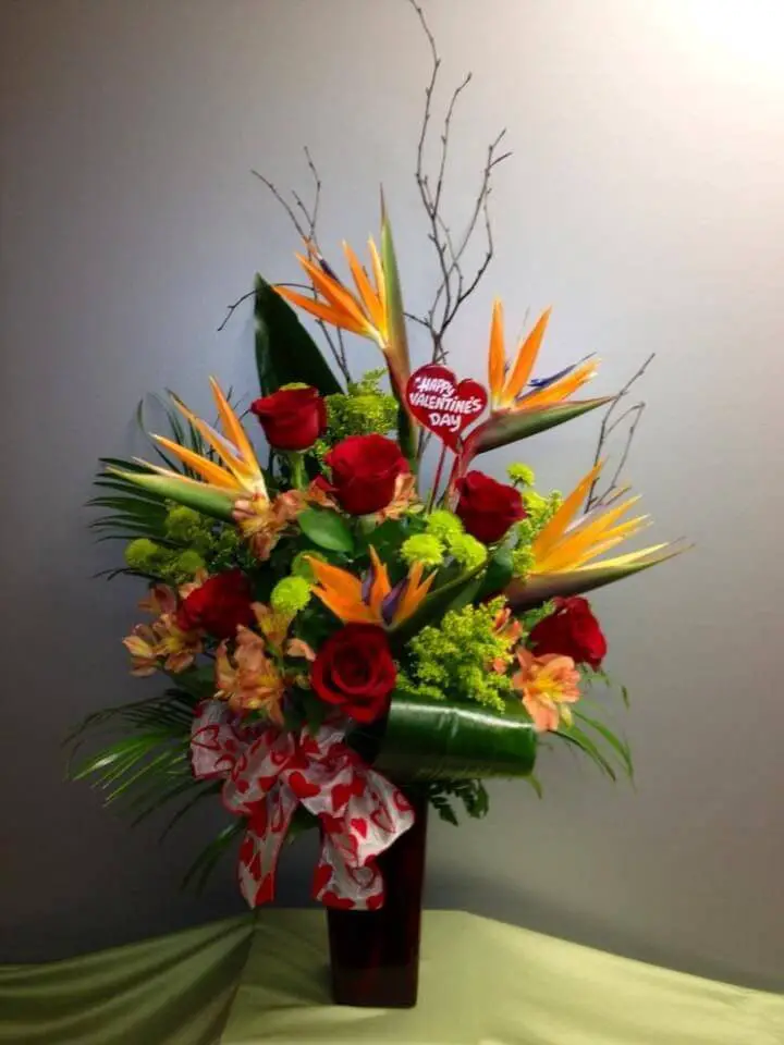 #1. Tropical Valentines Memorial Flowers