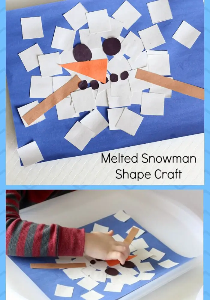 #2. Melted Snowman Shape Craft Collage