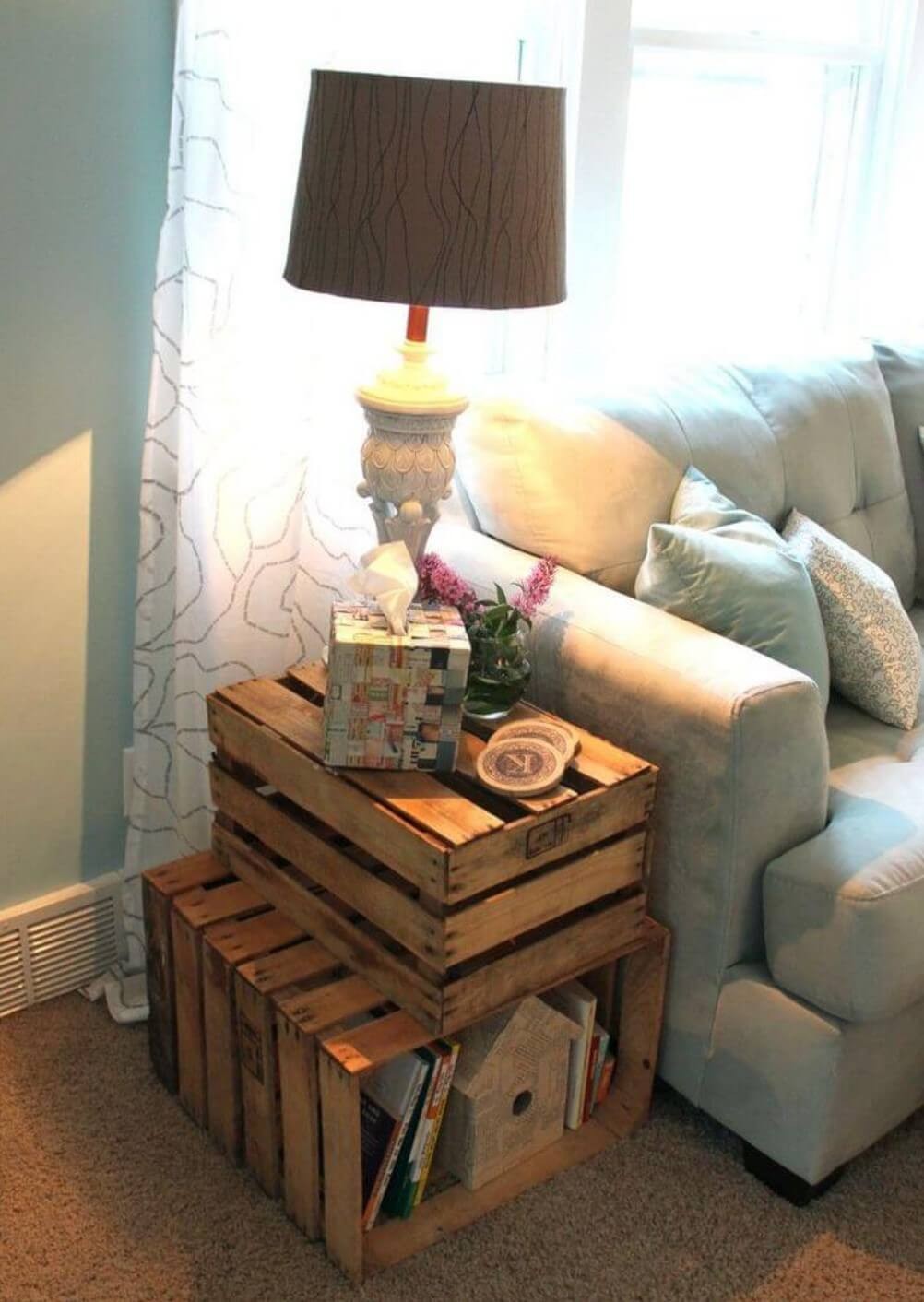 Crate side table