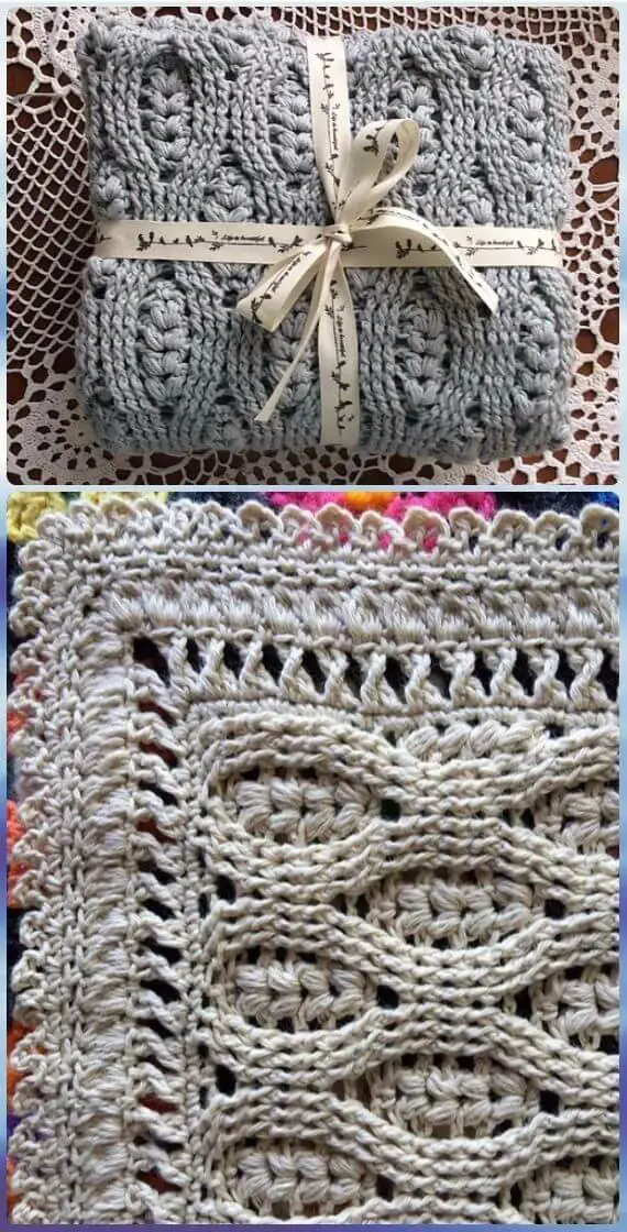 Crochet Wheat Stitch Baby Blanket