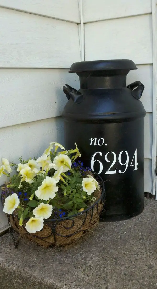 DIY House Number Milk Jug