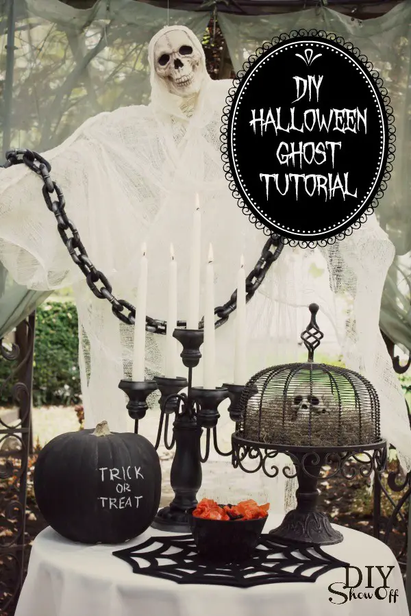 #22. DIY Chicken Wire Cheesecloth Halloween Ghost