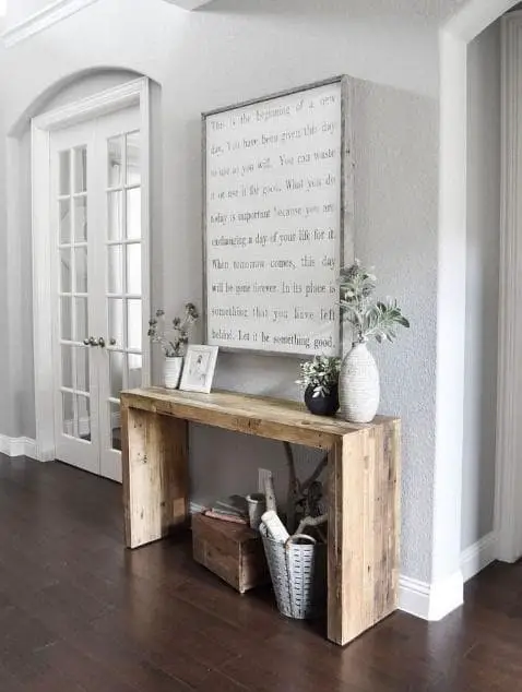 DIY table with cool wall art