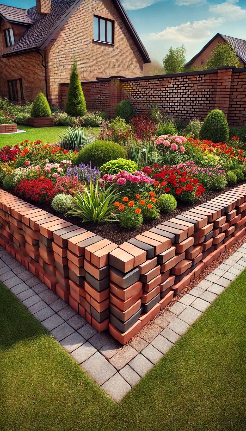 Stacked Brick Edging