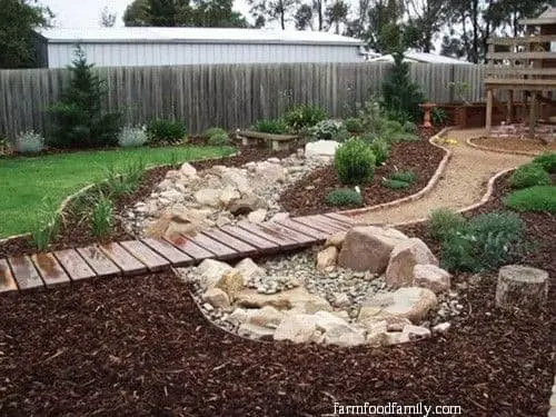 1-4. Rock ditch landscaping