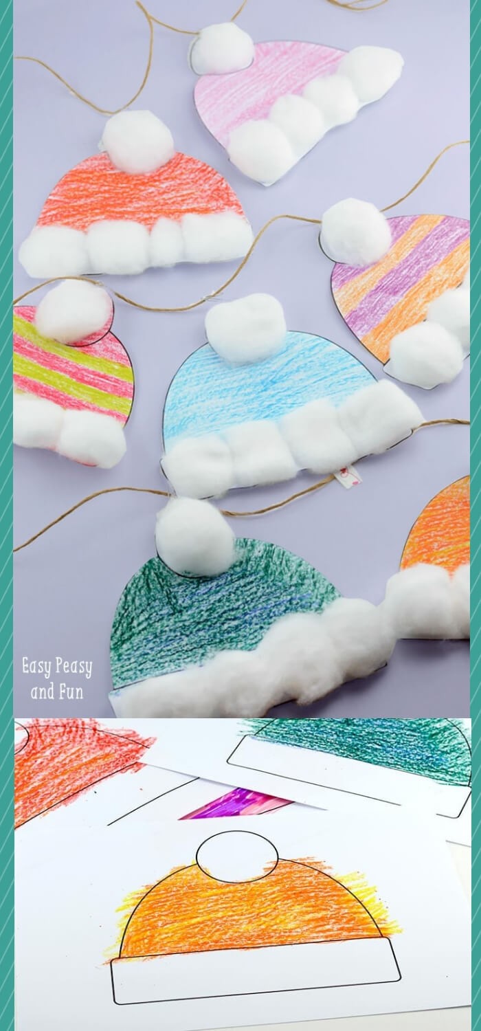 #11. Winter Hats Craft for Kids