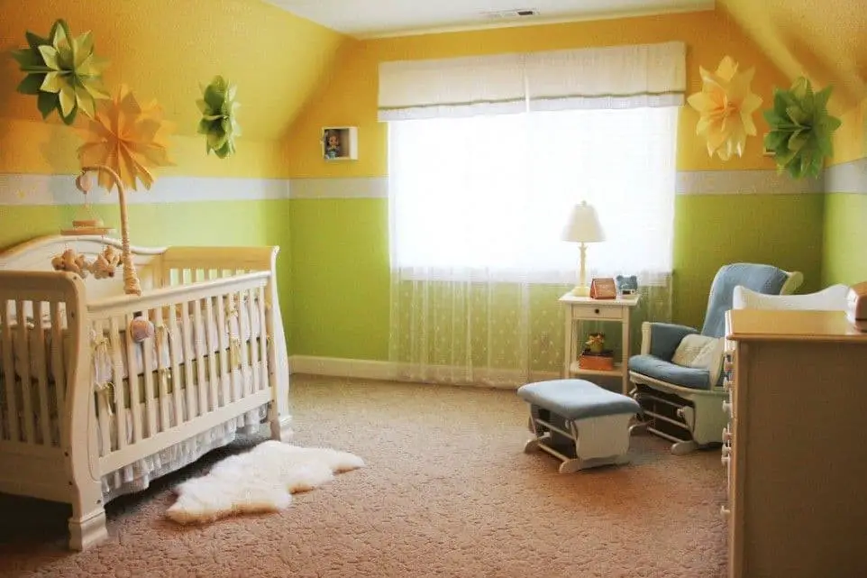 Yellow-Green Baby Girl’s Room