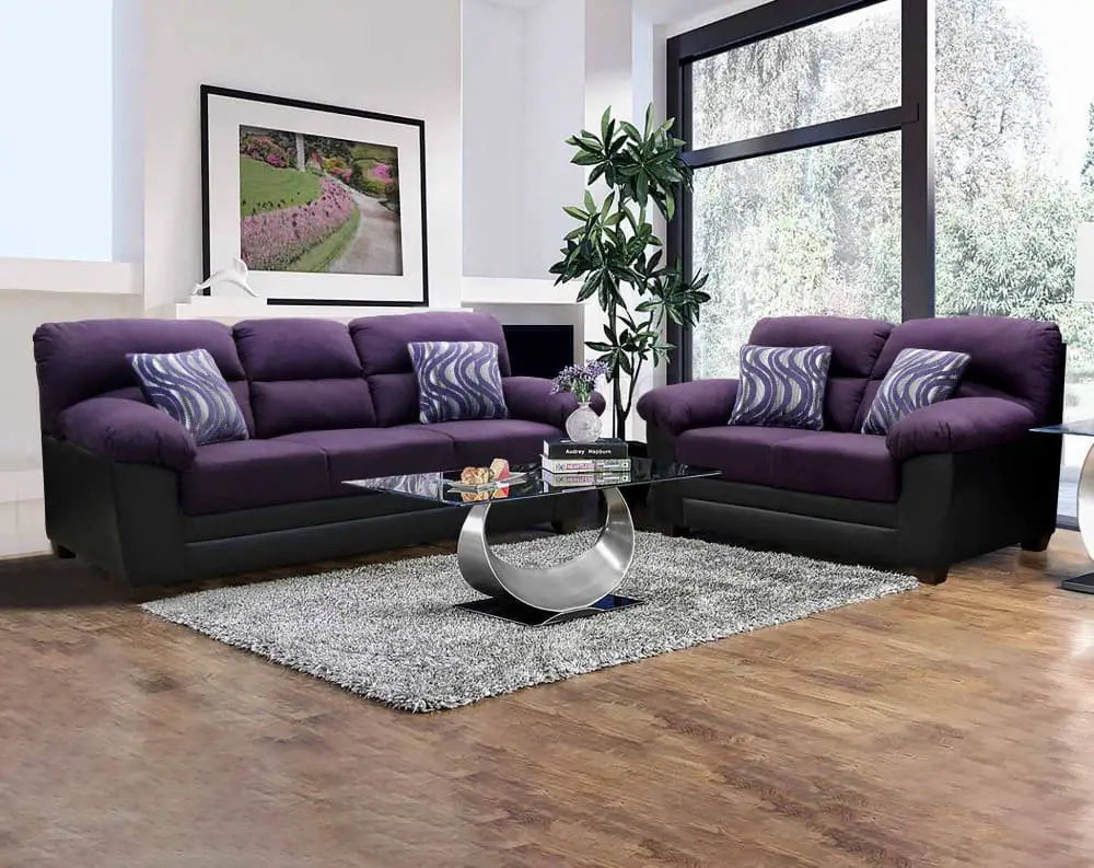 Black and plum living room ideas.