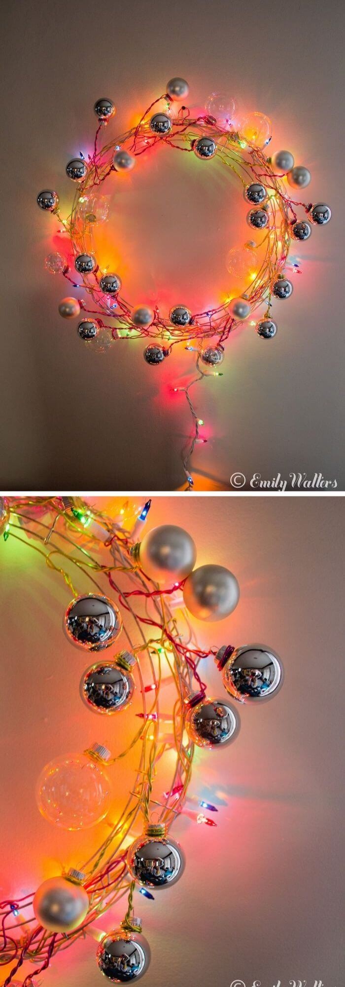 The modern wire ornament wreath