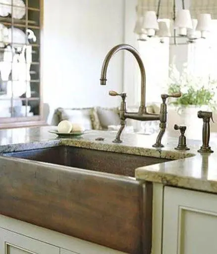 #1. Rustic kitchen sink in farmhouse style