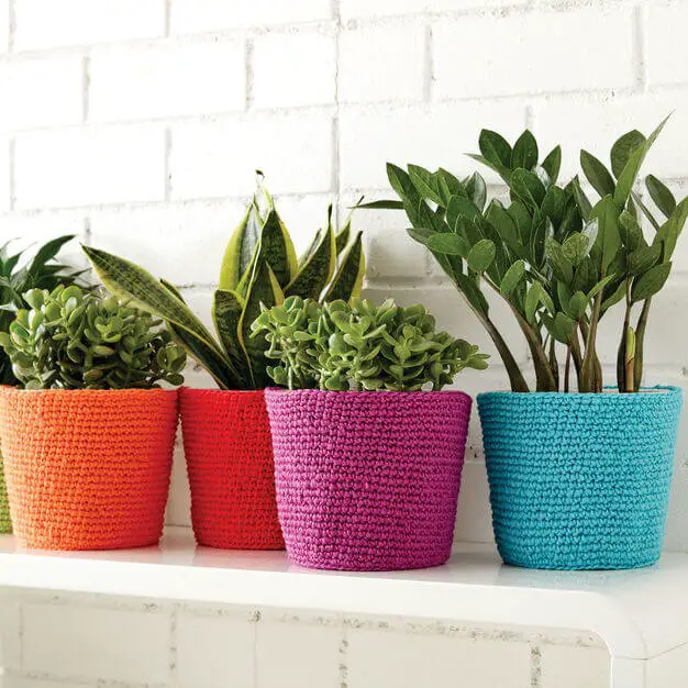 Multi colour pot cosies