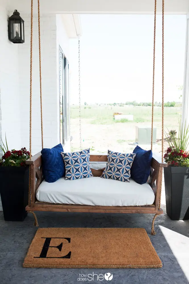 DIY farm-inspired porch swing