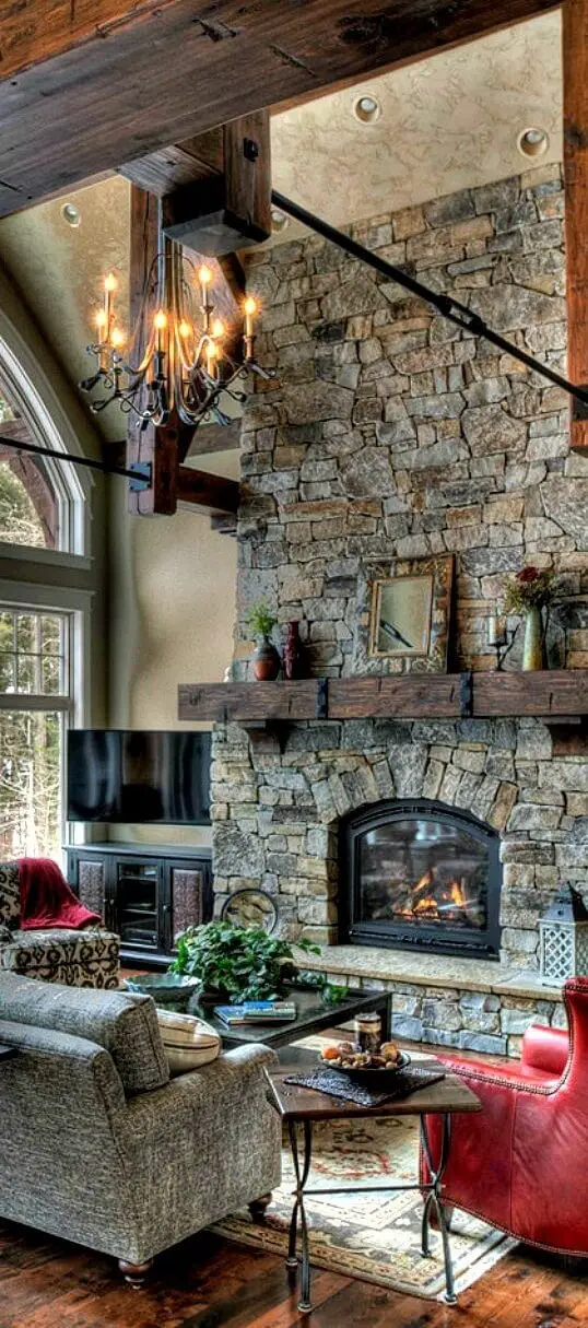 Rustic fireplace designs