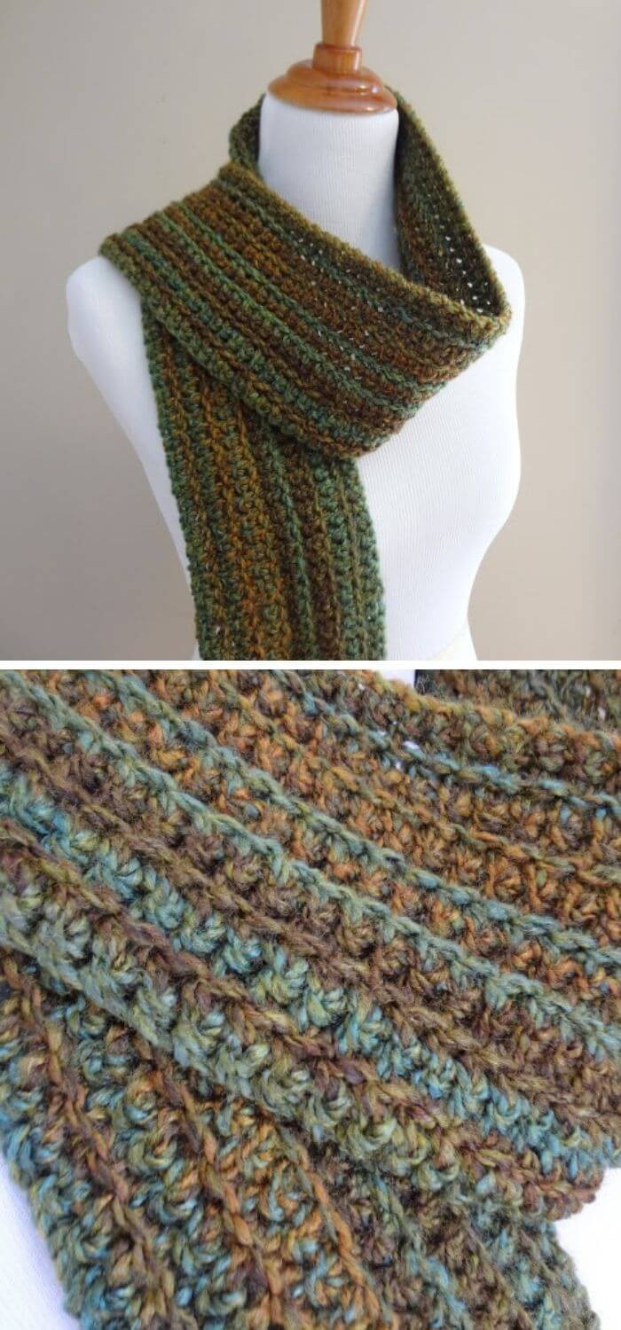 Wise Oak ribbed scarf