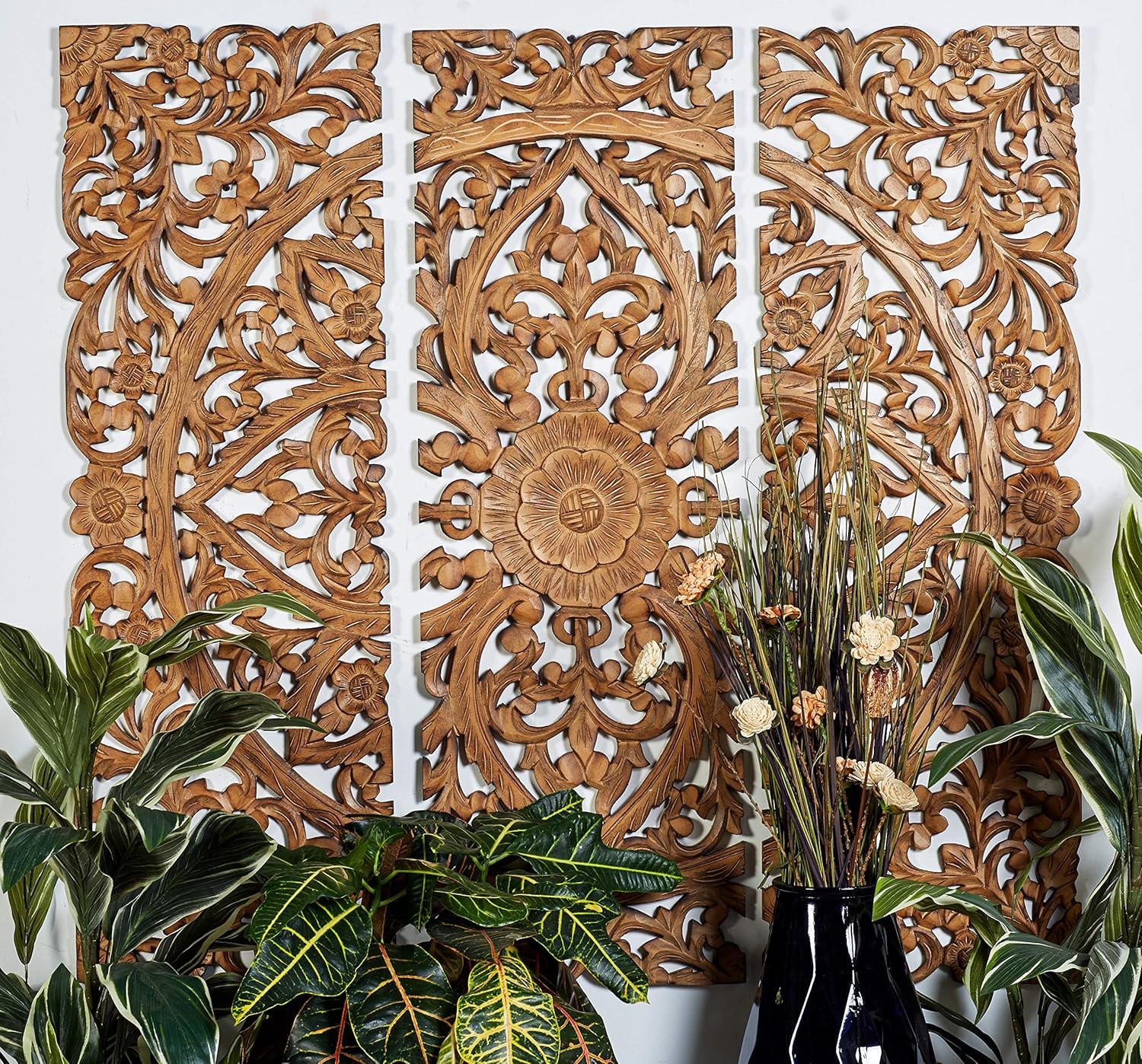 Floral wood panels