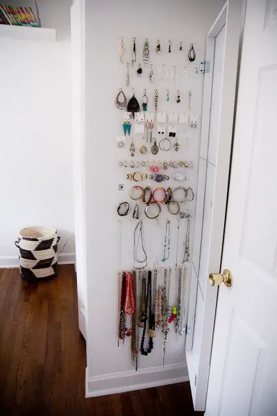 Store your jewelry behind a door