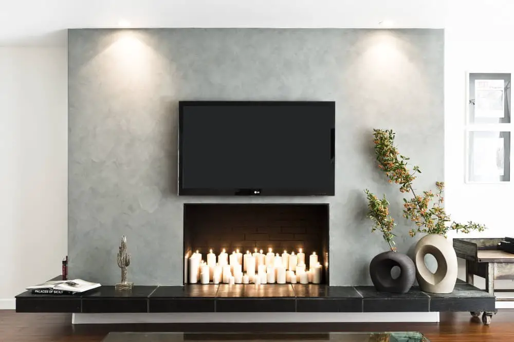 Fake fireplace wall ideas.