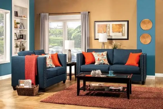 Turquoise and brown living room ideas