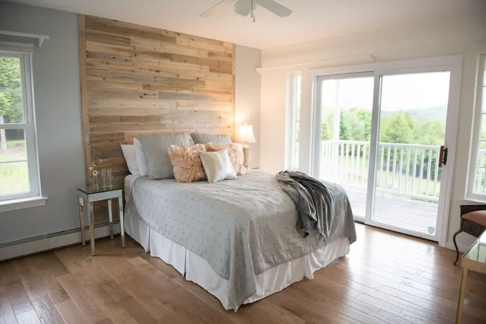 Wood plank accent wall ideas.