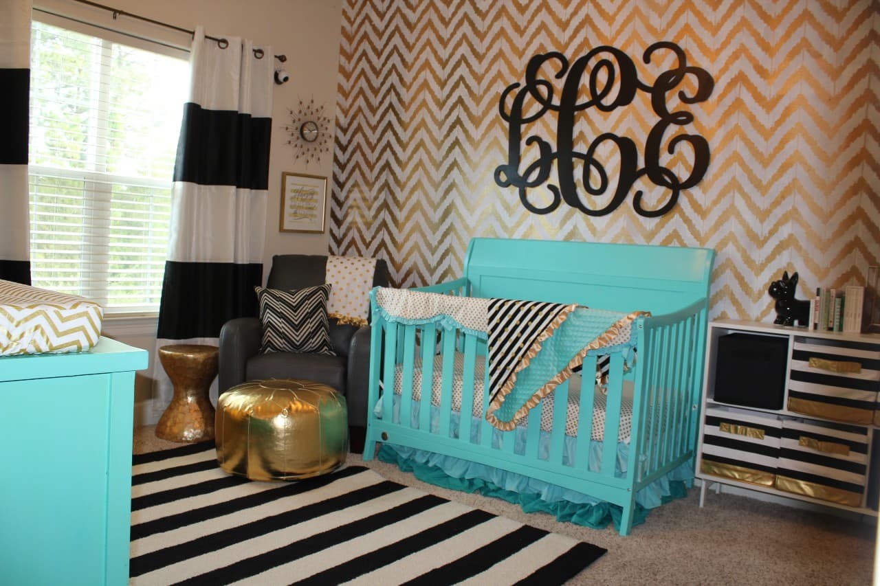 Gold and Black Baby Girl’s room