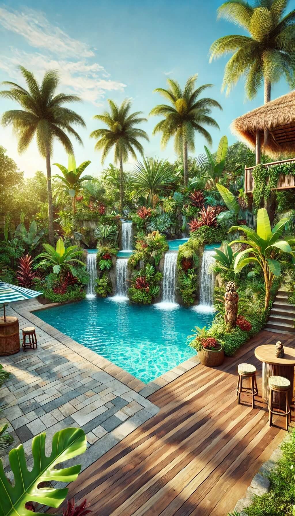 Tropical Oasis Semi Inground Pool