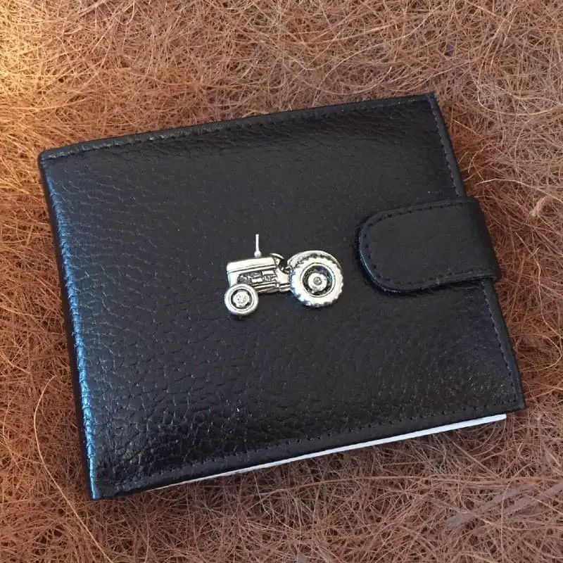 Antique Pewter Tractor Wallet.