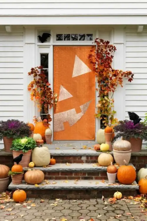 Turn door into a Jack-o-Lantern