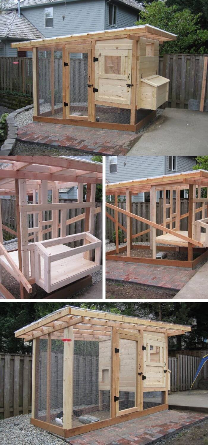 Wooden pallet chicken coop