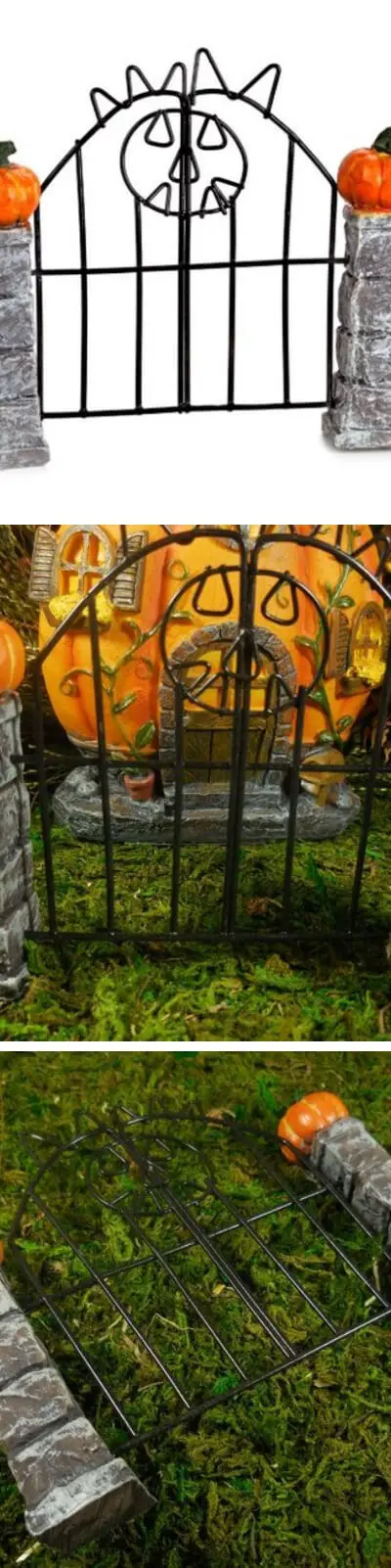 Fairy garden spooky Jack O Lantern gate