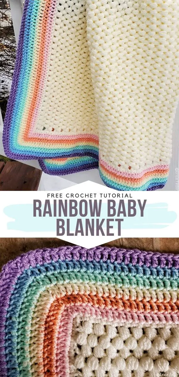 20 Creative Crochet Rainbow Blanket Free (With Tutorials)