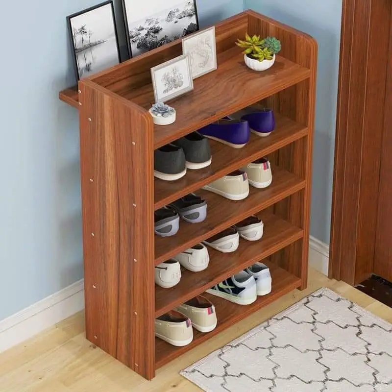 Ideas for Shoe Storage in a Wooden Entryway