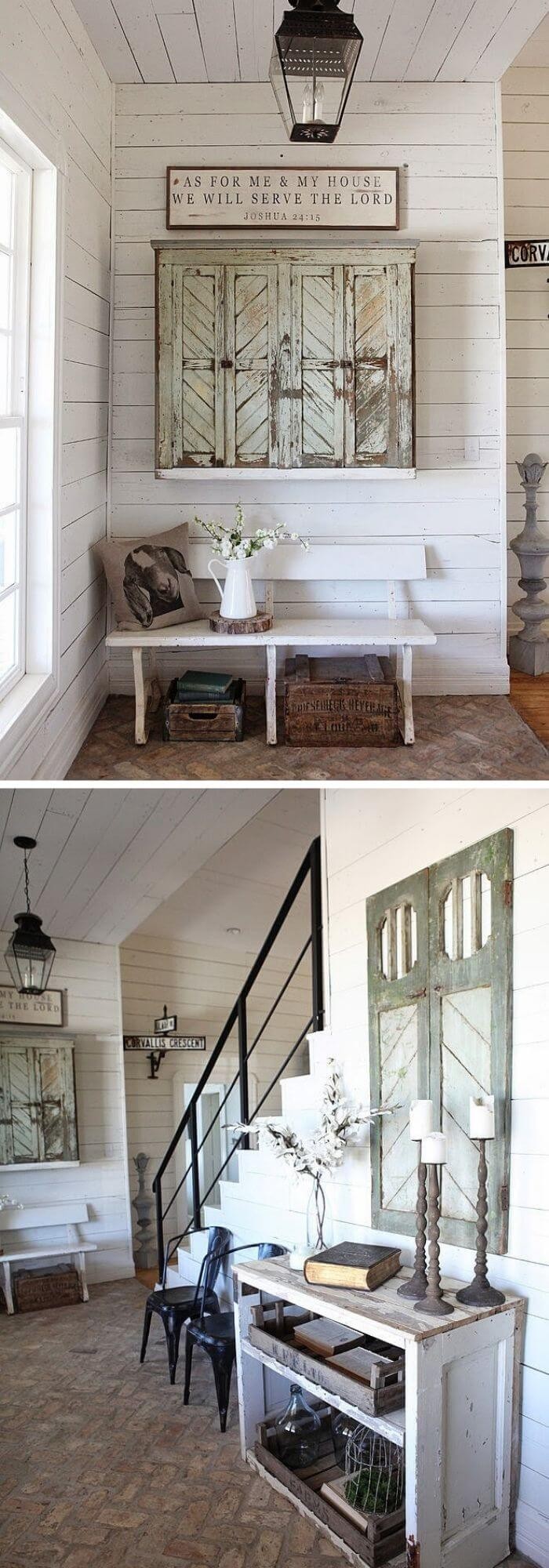 Industrial styles with a reclaimed wood mirror