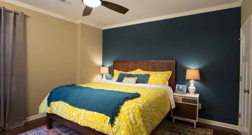 Teal and Yellow bedroom