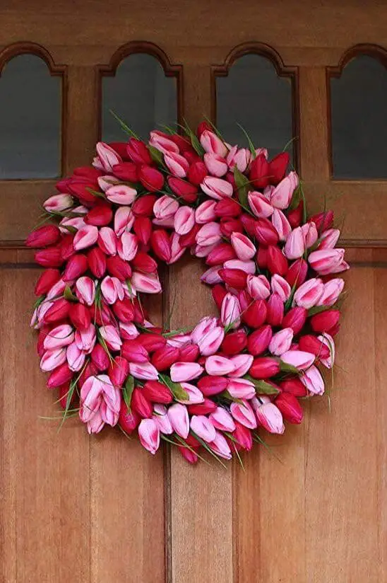 #26. The pink medley tulip wreath